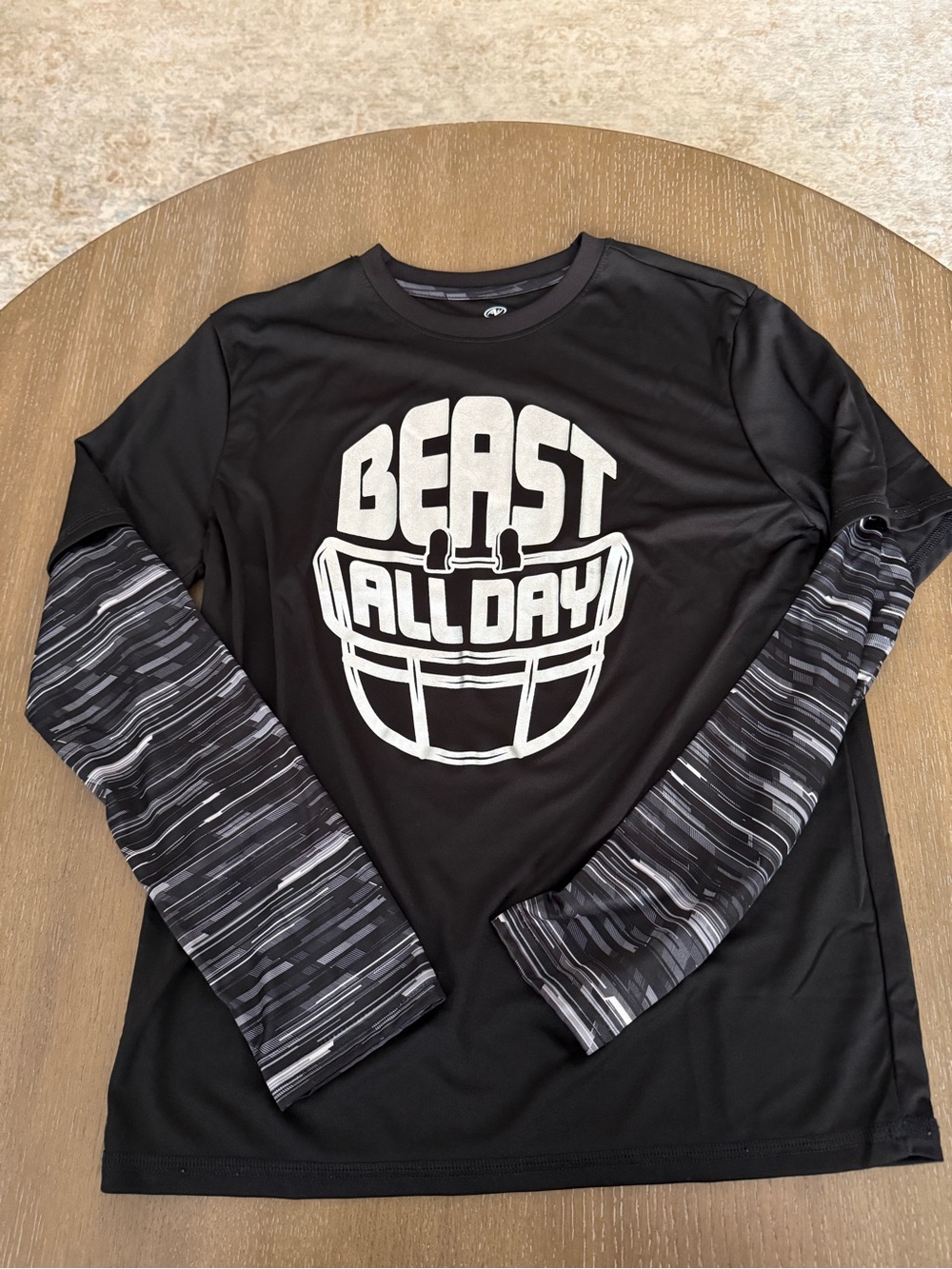 Boys Black 'Beast All Day' Long Sleeve Performance Shirt